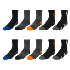 Boys Tek Gear® 10-Pack Performance Crew Socks -Tek Gear Shop 3619225 Charcoal Gray Heather