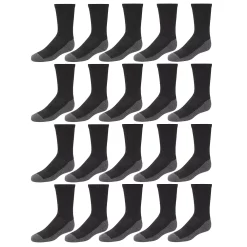 Boys Tek Gear® 20-Pack Lightweight Performance Crew Socks -Tek Gear Shop 3681561 Black Charcoal