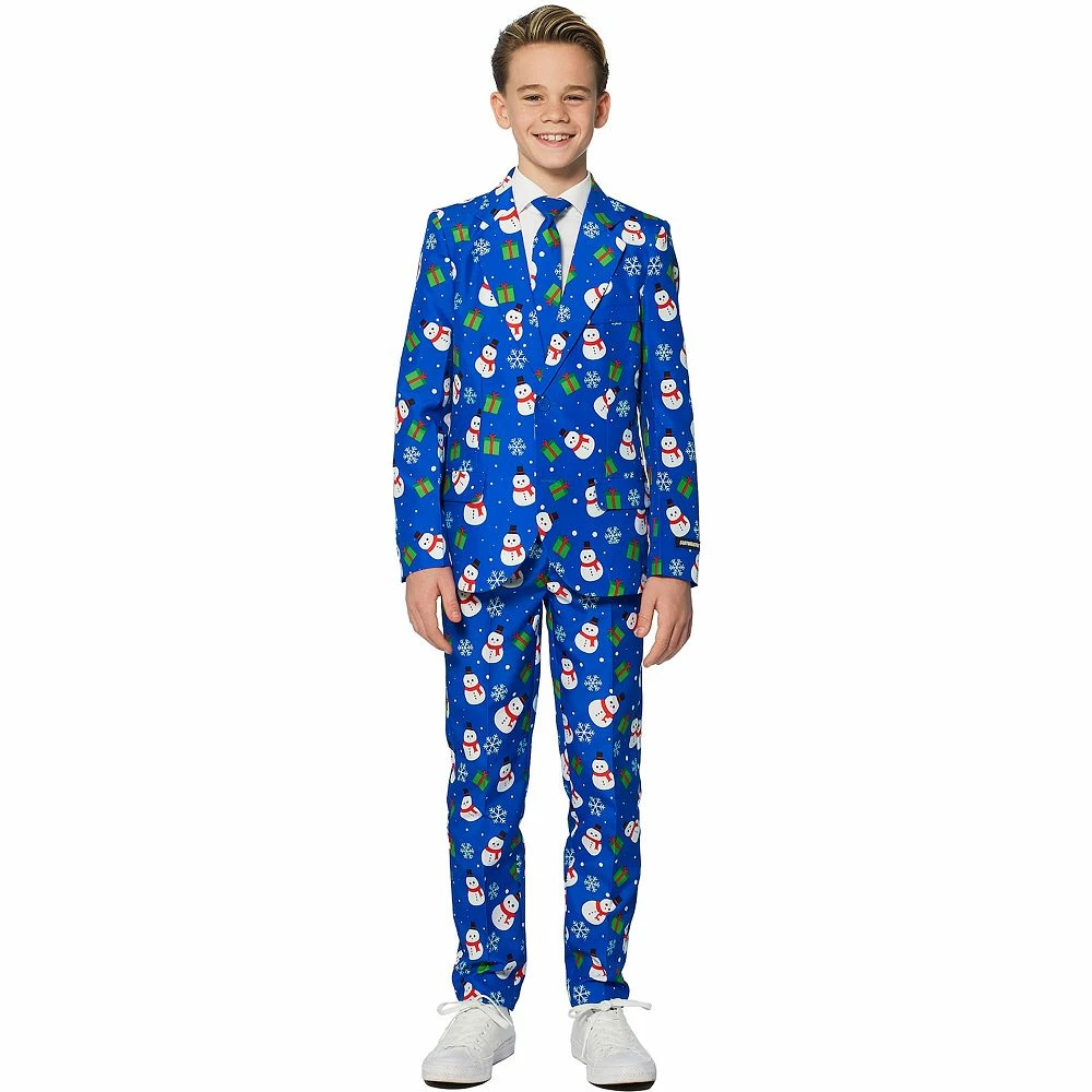 Boys 4-16 Suitmeister Blue Snowman Christmas Suit 1 Boys 4-16 Suitmeister Blue Snowman Christmas Suit