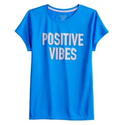 Girls 7-16 Tek Gear® Graphic Tee in Regular & Plus Size -Tek Gear Shop 4629645 Blue Positive Vibes