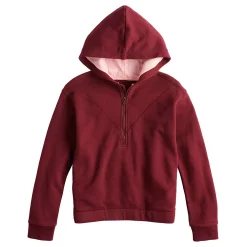 Girls 7-16 Tek Gear® Ultrasoft Fleece 1/4-Zip Hoodie in Regular & Plus -Tek Gear Shop 4972462 Chilled Wine