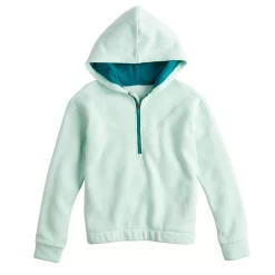 Girls 7-16 Tek Gear® Ultrasoft Fleece 1/4-Zip Hoodie in Regular & Plus