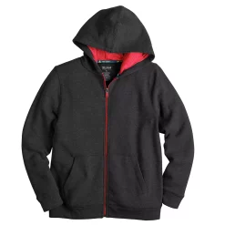 Boys 8-20 Tek Gear® Ultrasoft Fleece Full-Zip Hoodie in Regular & Husky -Tek Gear Shop 4980169 Mineral Black Red