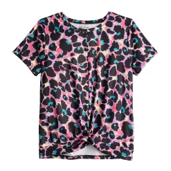 Girls 7-16 Tek Gear® Soft Tek Twist Hem Tee in Regular & Plus -Tek Gear Shop 5005956 Black Flowers