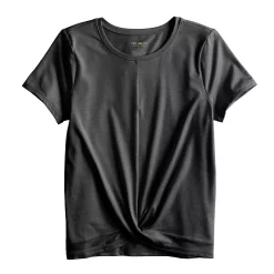 Girls 7-16 Tek Gear® Soft Tek Twist Hem Tee in Regular & Plus -Tek Gear Shop 5005956 Mineral Black