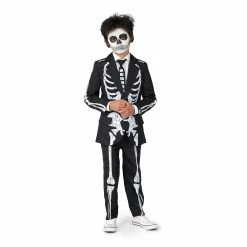 Boys 4-16 Suitmeister Skeleton Grunge Black Halloween Suit