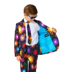 Boys 4-16 Suitmeister Fireworks Black New Year's Party Jacket, Pants & Tie Suit Set -Tek Gear Shop 5265844 ALT2