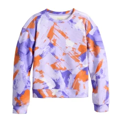 Girls 7-16 Tek Gear® Ultrasoft Fleece Printed Crew Sweatshirt in Regular & Plus -Tek Gear Shop 5534956 Lilac Bold Strokes