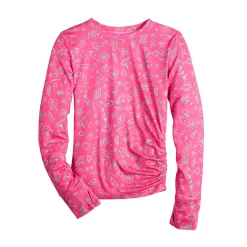 Girls 7-16 Tek Gear® Soft Tek Ruched Tee in Regular & Plus -Tek Gear Shop 5553729 Hot Pink Doodles