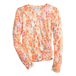 Girls 7-16 Tek Gear® Soft Tek Ruched Tee in Regular & Plus -Tek Gear Shop 5553729 Orange Animal