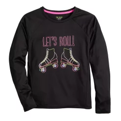Girls 7-16 Tek Gear® Long Sleeve Graphic Tee in Regular & Plus -Tek Gear Shop 5574651 Black Lets Roll