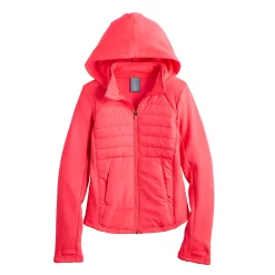 Girls 7-16 Tek Gear® Mixed Media Jacket in Regular & Plus -Tek Gear Shop 5674143 Fanatic Pink