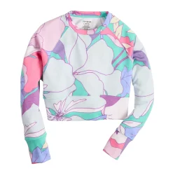 Girls 7-16 Tek Gear Stretch Fleece Cropped Crew Sweatshirt in Regular & Plus -Tek Gear Shop 5677670 Aqua Exploded Floral
