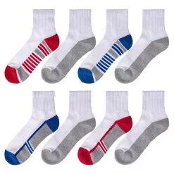 Boys Tek Gear® Cushioned 8-pack Performance Quarter Socks