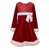 Girls 4-6x Bonnie Jean Sequin Santa Dress