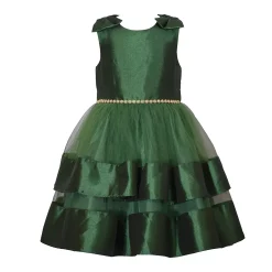 Girls 7-20 Bonnie Jean Tiered Satin Holiday Dress in Regular & Plus