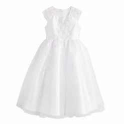 Girls 7-12 Bonnie Jean Flower Applique First Communion Dress