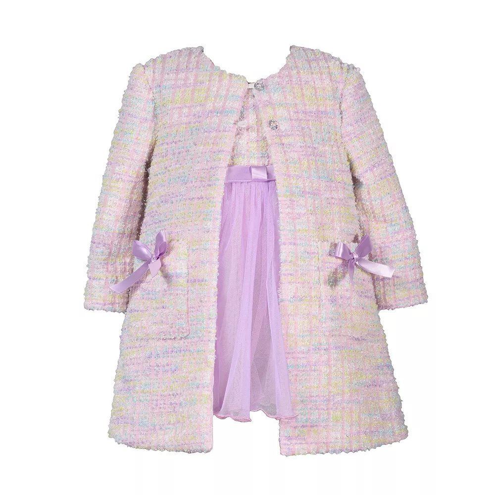 Baby Girl Bonnie Jean Boucle Coat & Dress Set 1 Baby Girl Bonnie Jean Boucle Coat & Dress Set